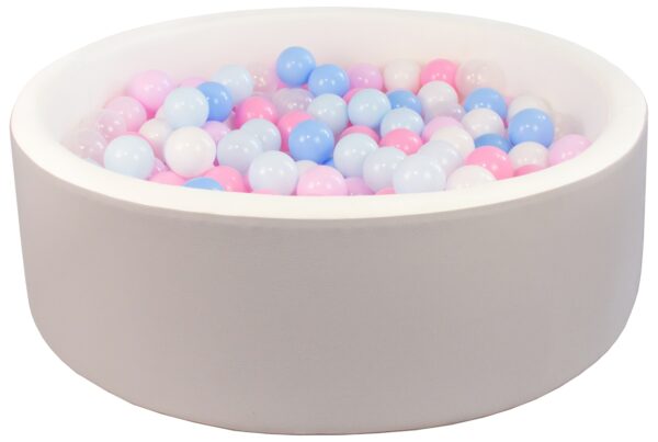 Ballenbak eco leather rond grijs-wit - Afbeelding 3