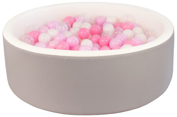 Ballenbak eco leather rond grijs-wit - Afbeelding 2
