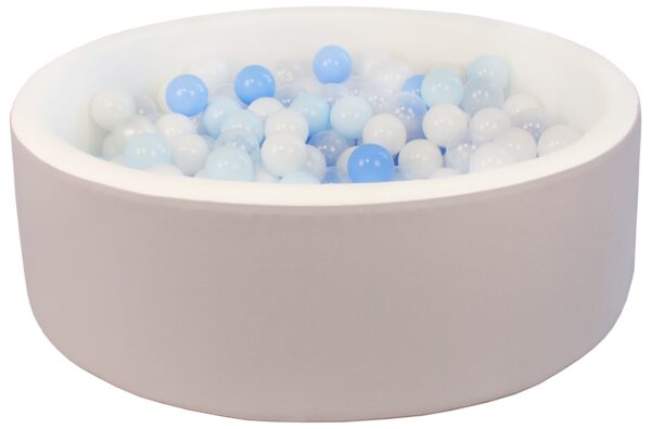 Ballenbak eco leather rond grijs-wit